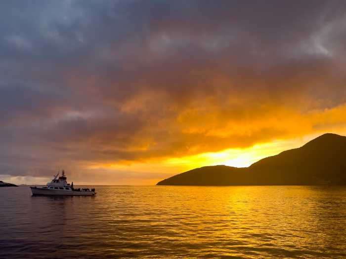 Dive Boat at Sunset, Catalina Island