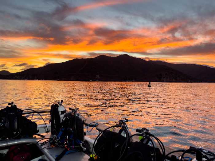 Dive Boat at Sunset, Catalina Island